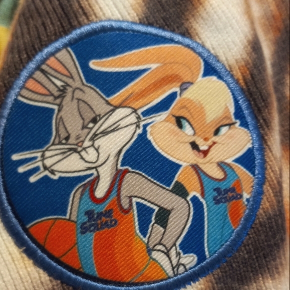 NWOT Space Jam A New Legacy SCARF. Cool Tie Dye with Fringe & Embroidered Logo - Picture 8 of 8